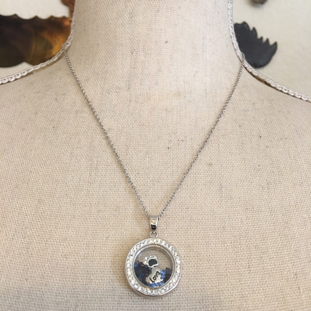 Living locket Swarovski Crystal charm necklace